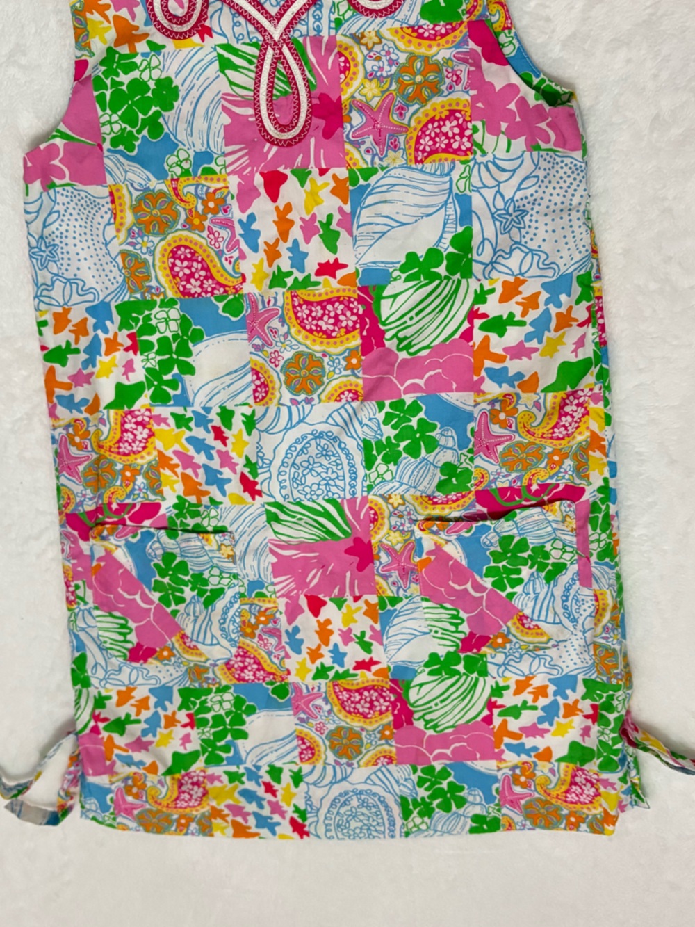 LILLY PULITZER Girls Colorful Patchwork Floral Tank Dress - Picture 4 of 12